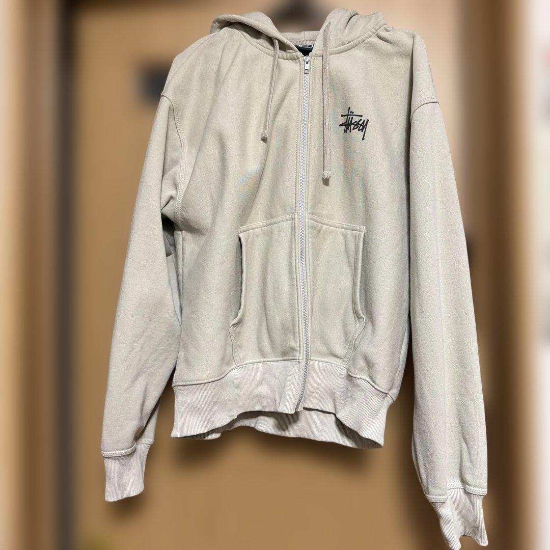 【ロー】美品 STUSSY ステューシー パーカー ベージュ Mサイズ