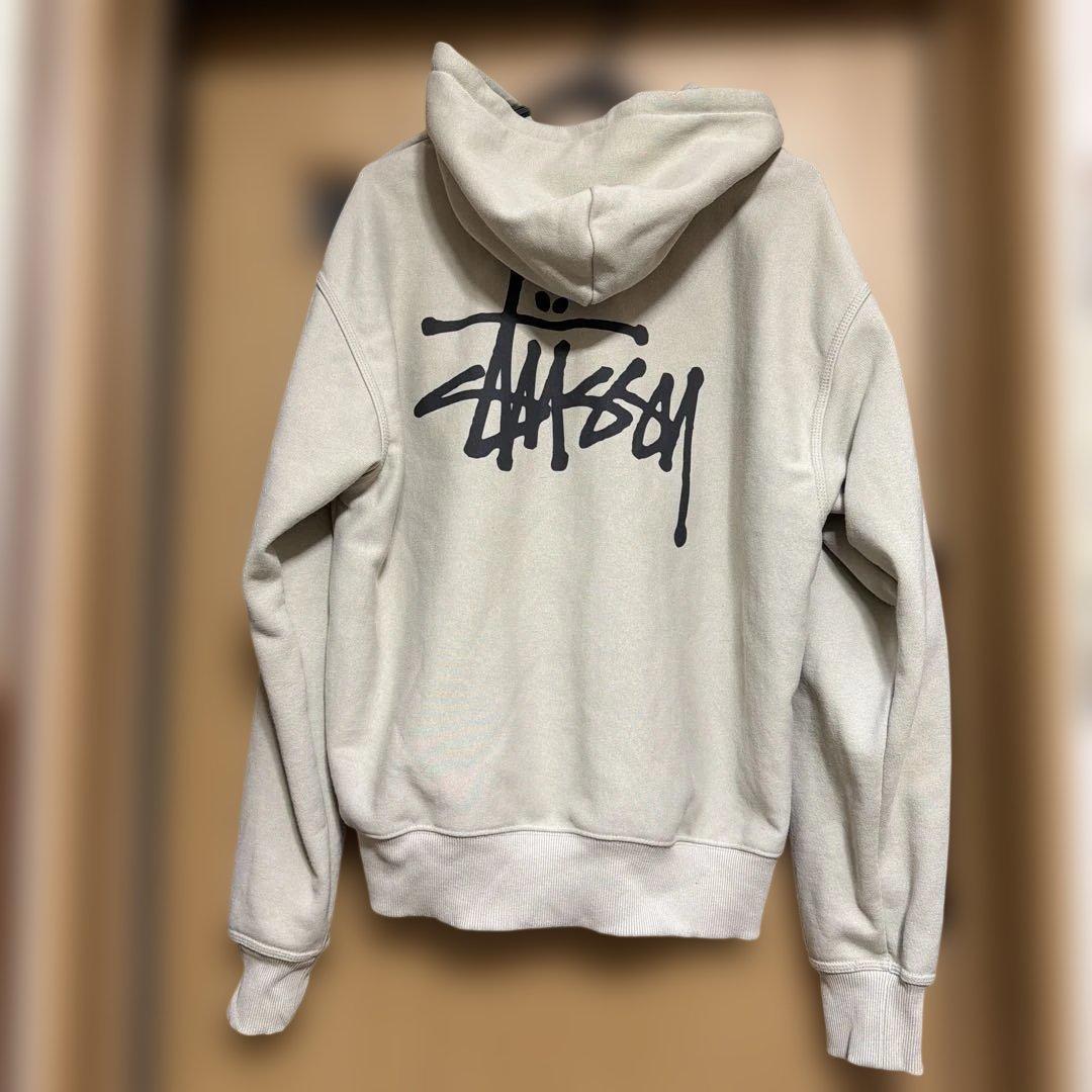 【ロー】美品 STUSSY ステューシー パーカー ベージュ Mサイズ