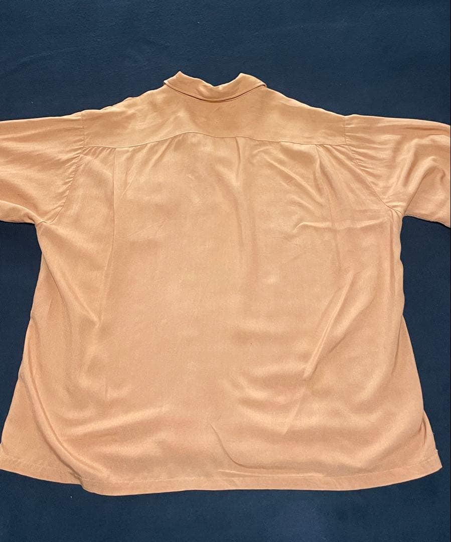 60's PILGRIM 刺繍タン開襟シャツ