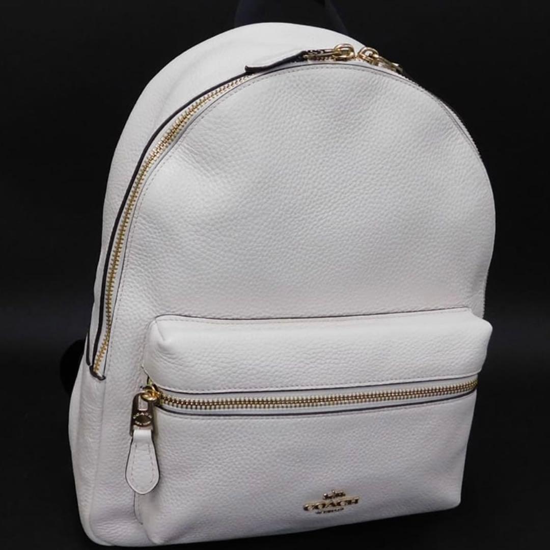 【美品】COACH コーチ リュック ホワイト レザー バックパック
