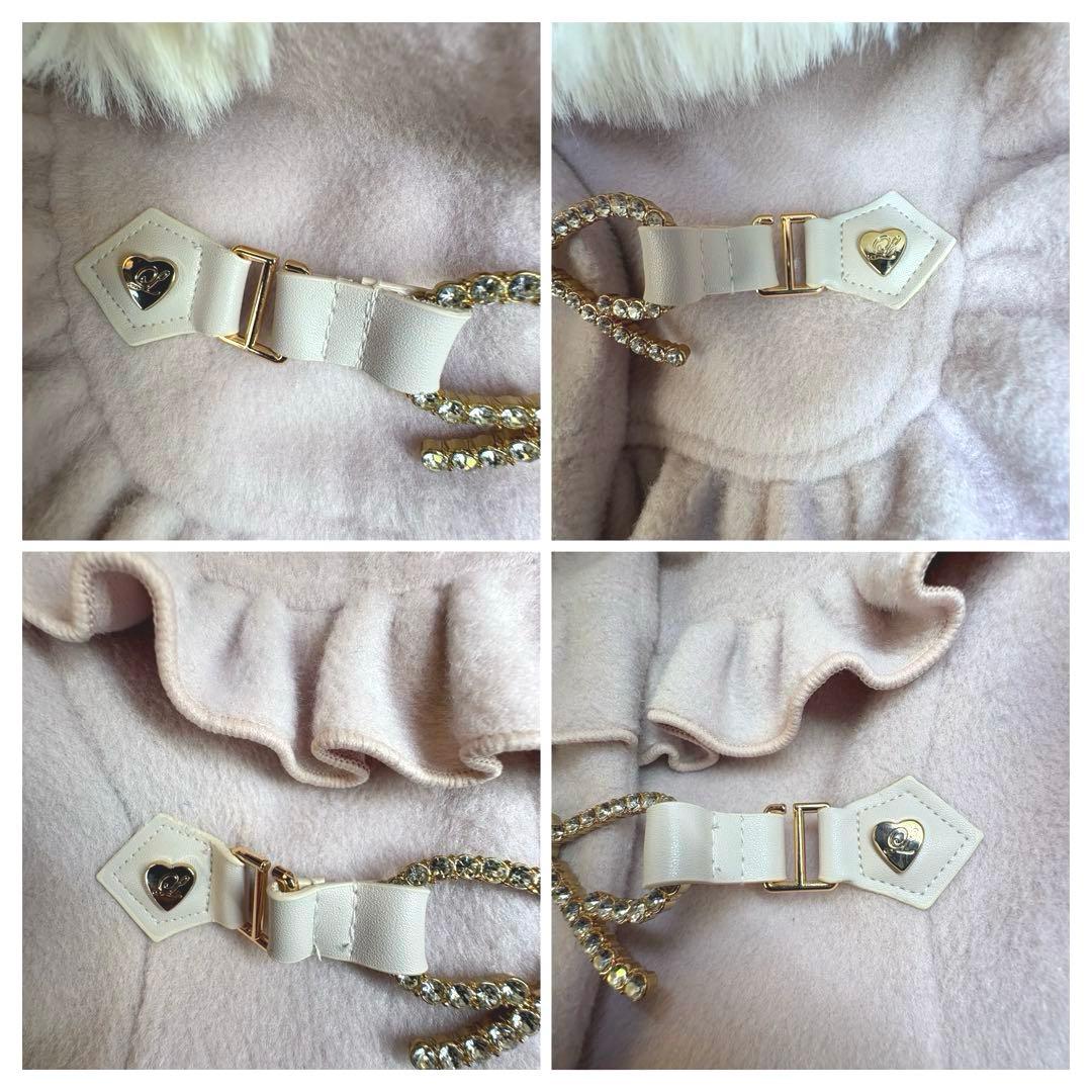 未使用級　LIZLISA ビジューリボンショートフードコートピンク フリーサイズ