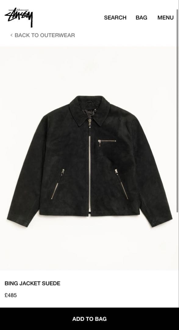 Stussy Bing Jacket Suede ブルゾン ラムレザー 24ss