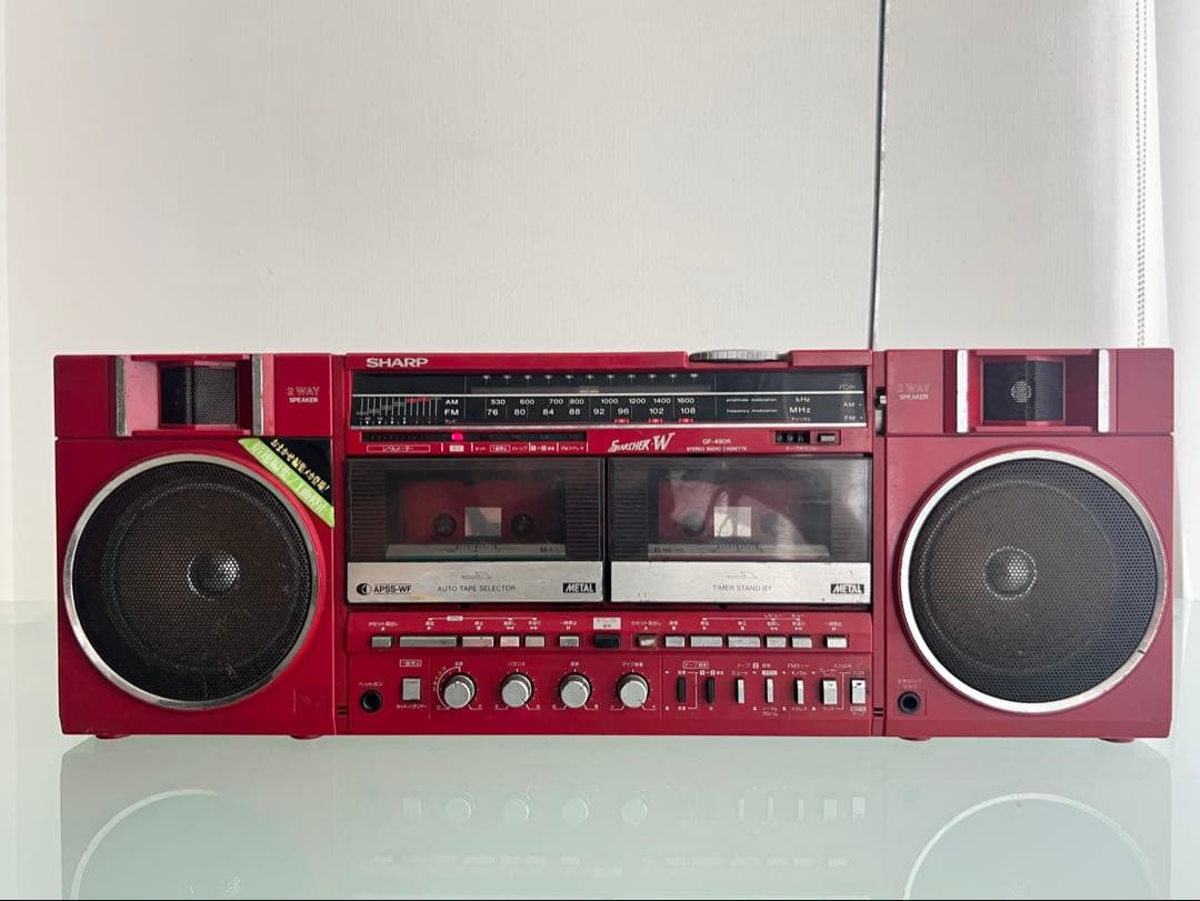 昭和レトロ　SHARP GF-490R ダブルカセットデッキ