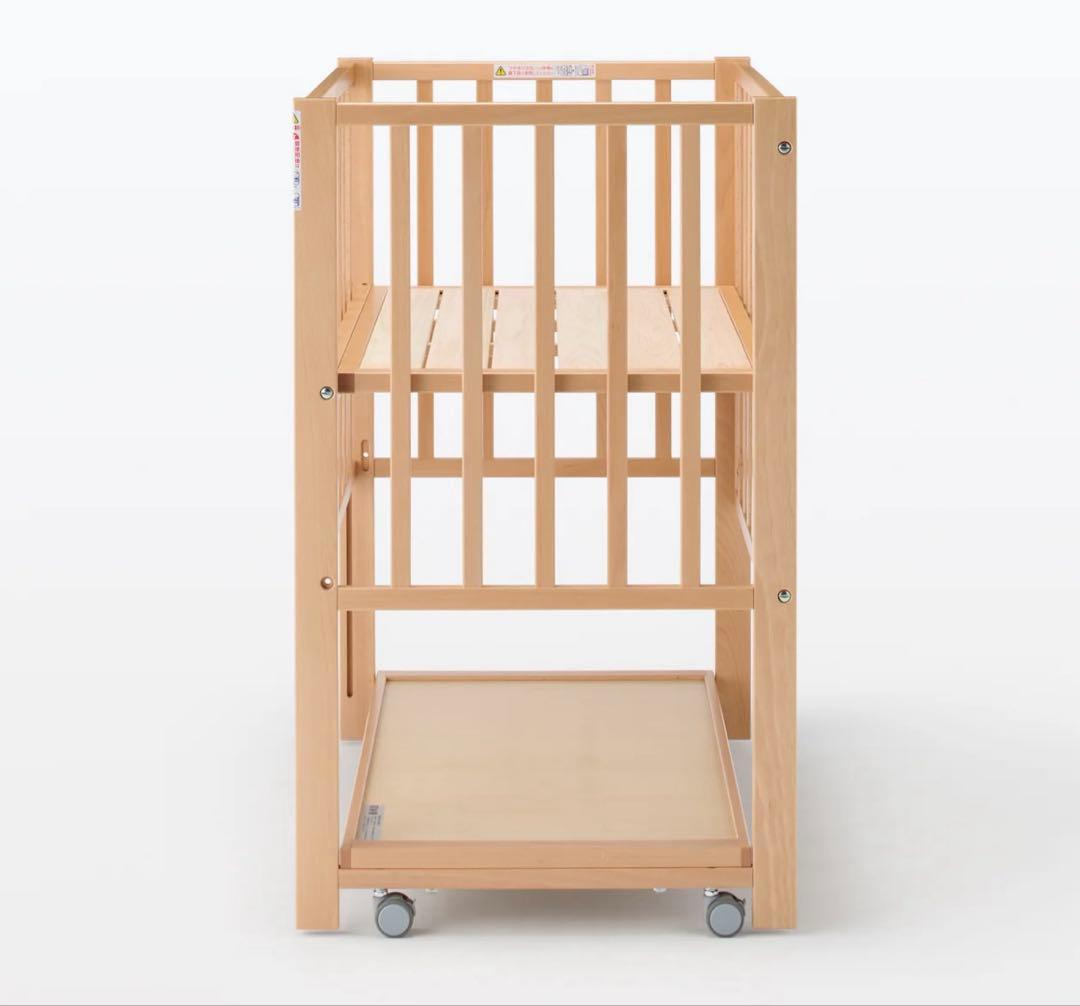 【美品】無印良品 ベビーベッド　【オーク材】