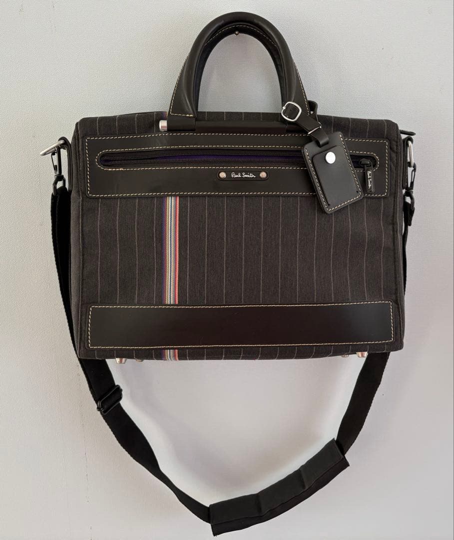 美品 Paul Smith 2wayビジネスバッグ ストライプ