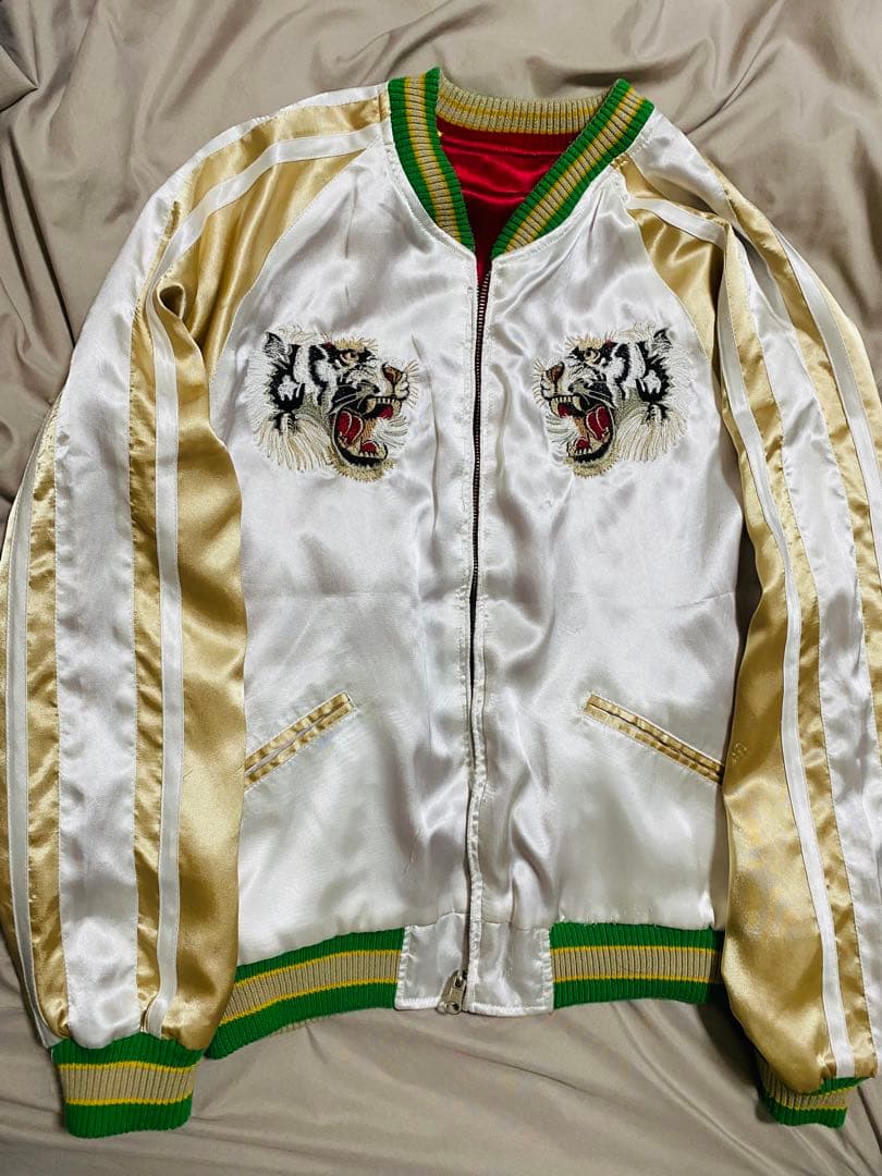 DRAGON 日本限定 スカジャン 龍虎 サテン vintage 2面使う