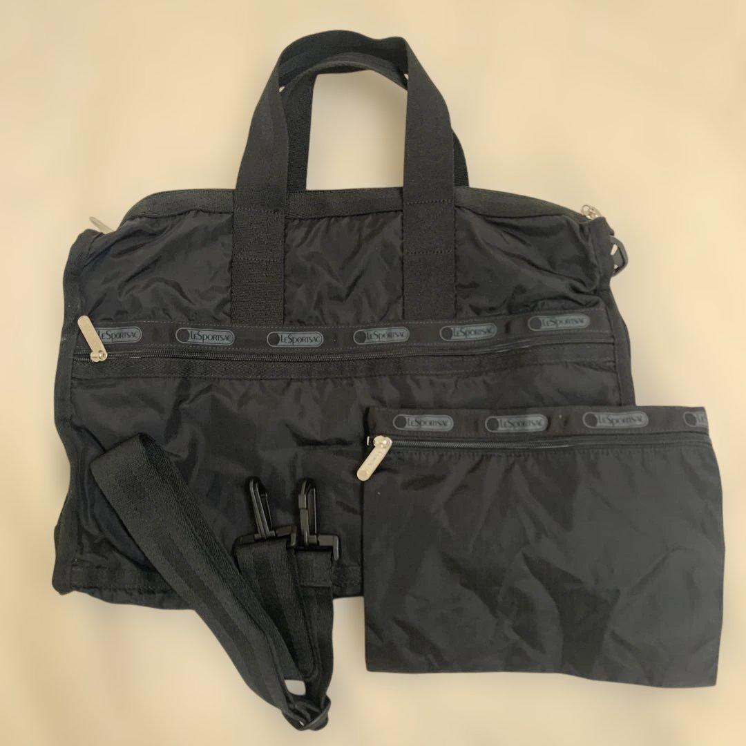 レスポートサック　ボストンバッグ　ショルダーバッグ　ブラック　2way ポーチ付