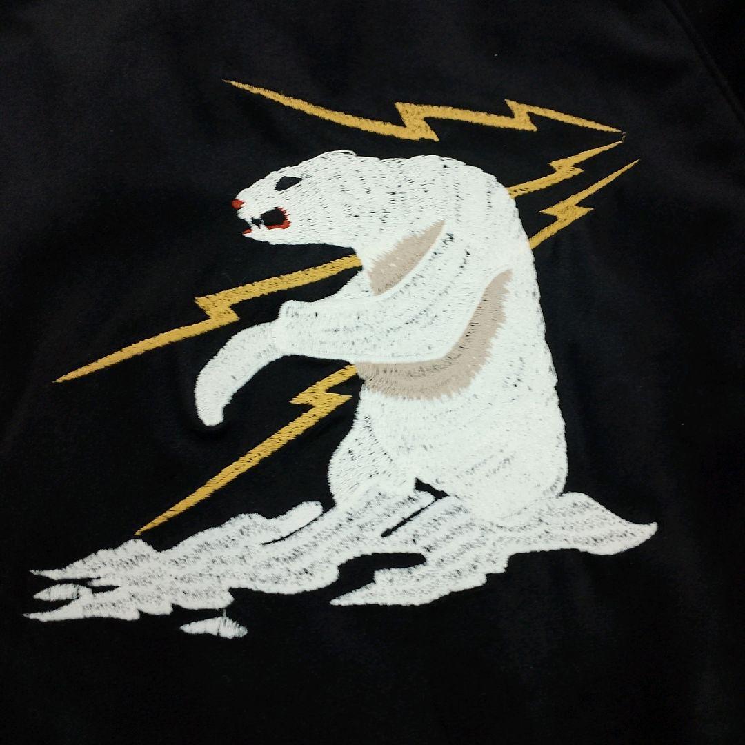 【希少】HOUSTON アラスカジャン L 黒 別珍 4点刺繍 ALASKA