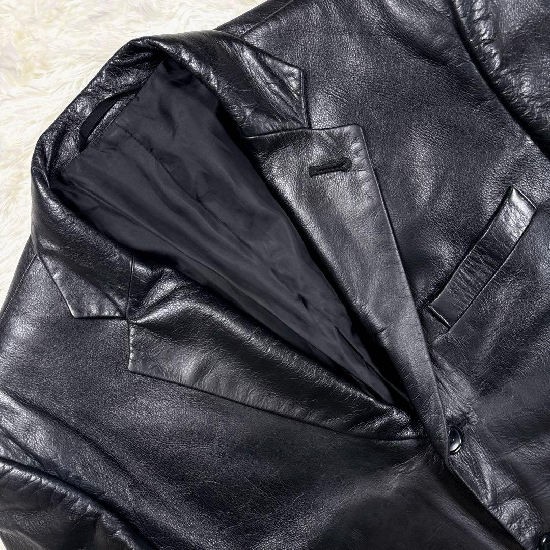 ✨A.A.R・牛革✨ヨウジヤマモト×ダーバン　レザーテーラードジャケット　黒　Ｌ