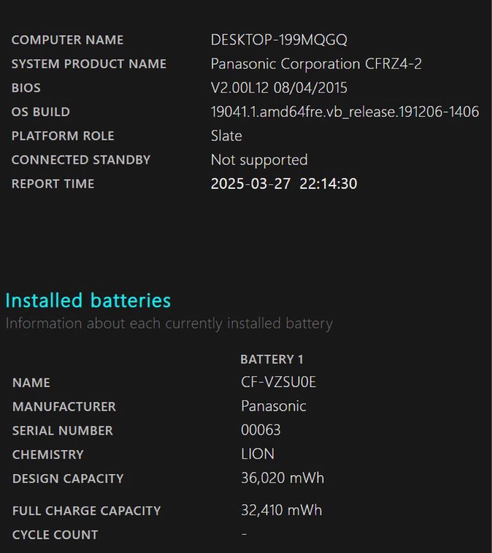 Panasonic CF-RZ4ノートPC シルバー