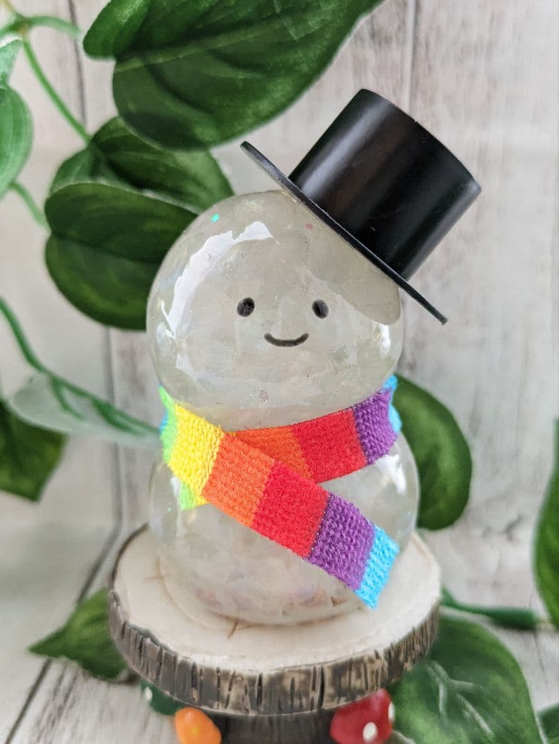 【ゼロ】エンジェルオーラクォーツの雪だるまちゃん形オルゴナイト☆他４点