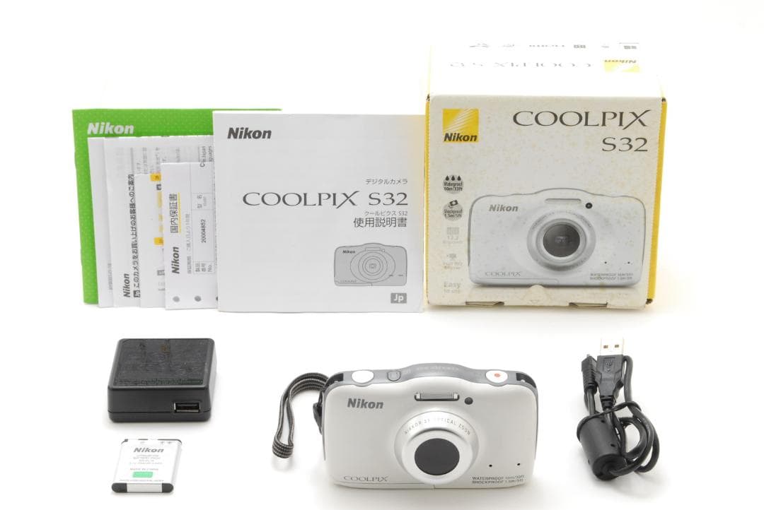 Nikon COOLPIX S32 ホワイト 防水カメラ 動作確認済み