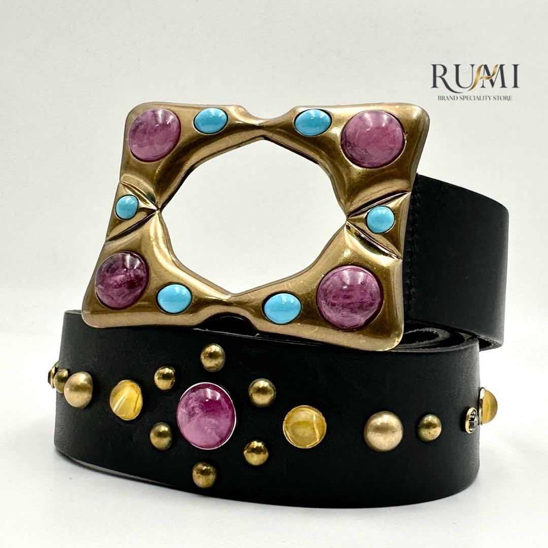 希少✨ ドルチェ＆ガッパーナ カラーストーン ベルト マルチカラー ドルガバ