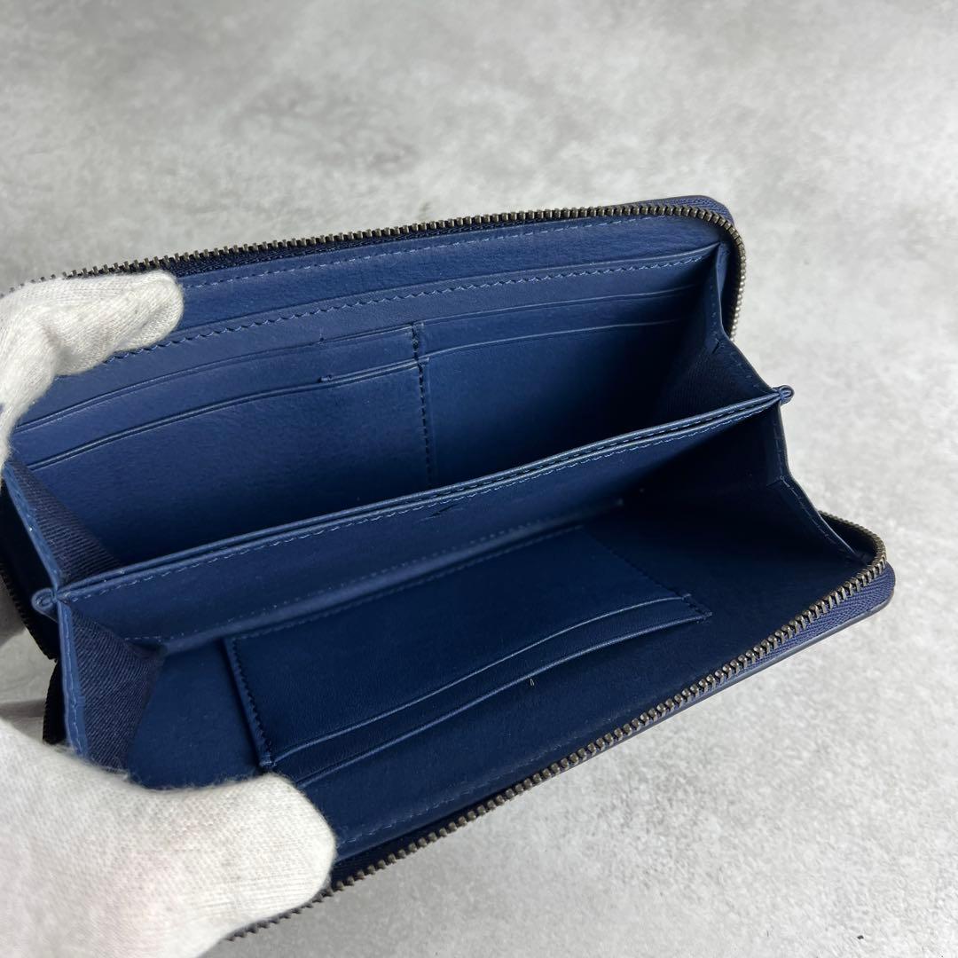 未使用保管品✨ 土屋鞄 現行 長財布 ラウンドファスナー レザー ブルー
