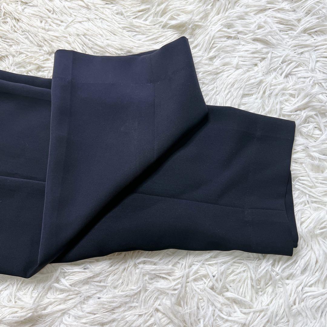 UNTITLED ノーカラー ノーラペル パンツ スーツ ネイビー サイズ2