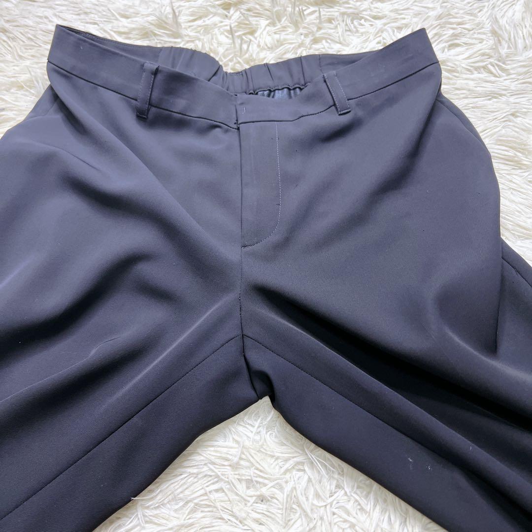 UNTITLED ノーカラー ノーラペル パンツ スーツ ネイビー サイズ2