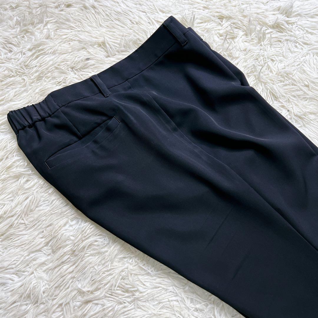 UNTITLED ノーカラー ノーラペル パンツ スーツ ネイビー サイズ2