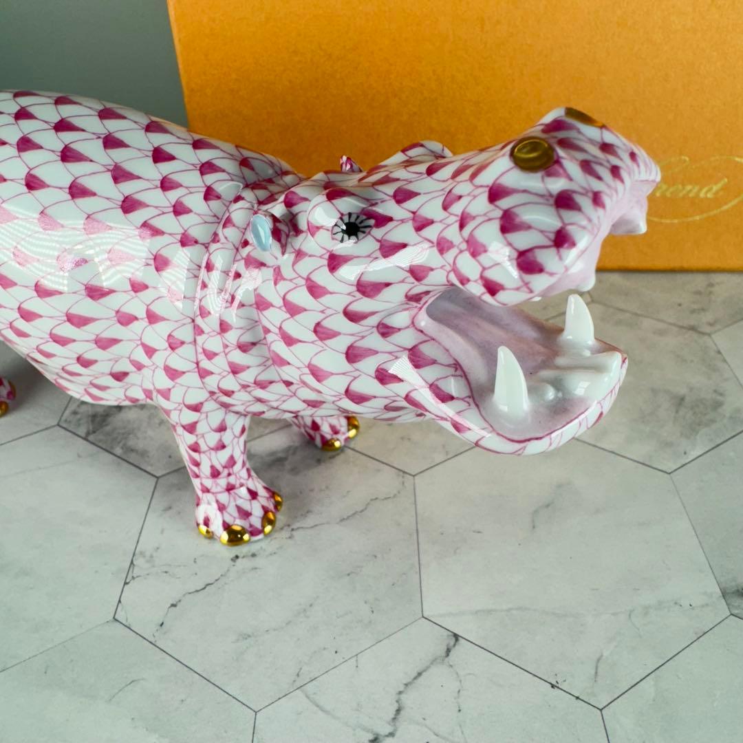 DA1292 ヘレンド　herend カバ 置物　陶器