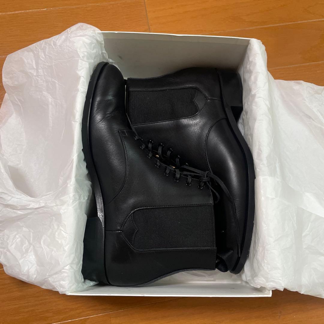 ビューティフルシューズ　レースアップサイドゴアBlack24.5㎝