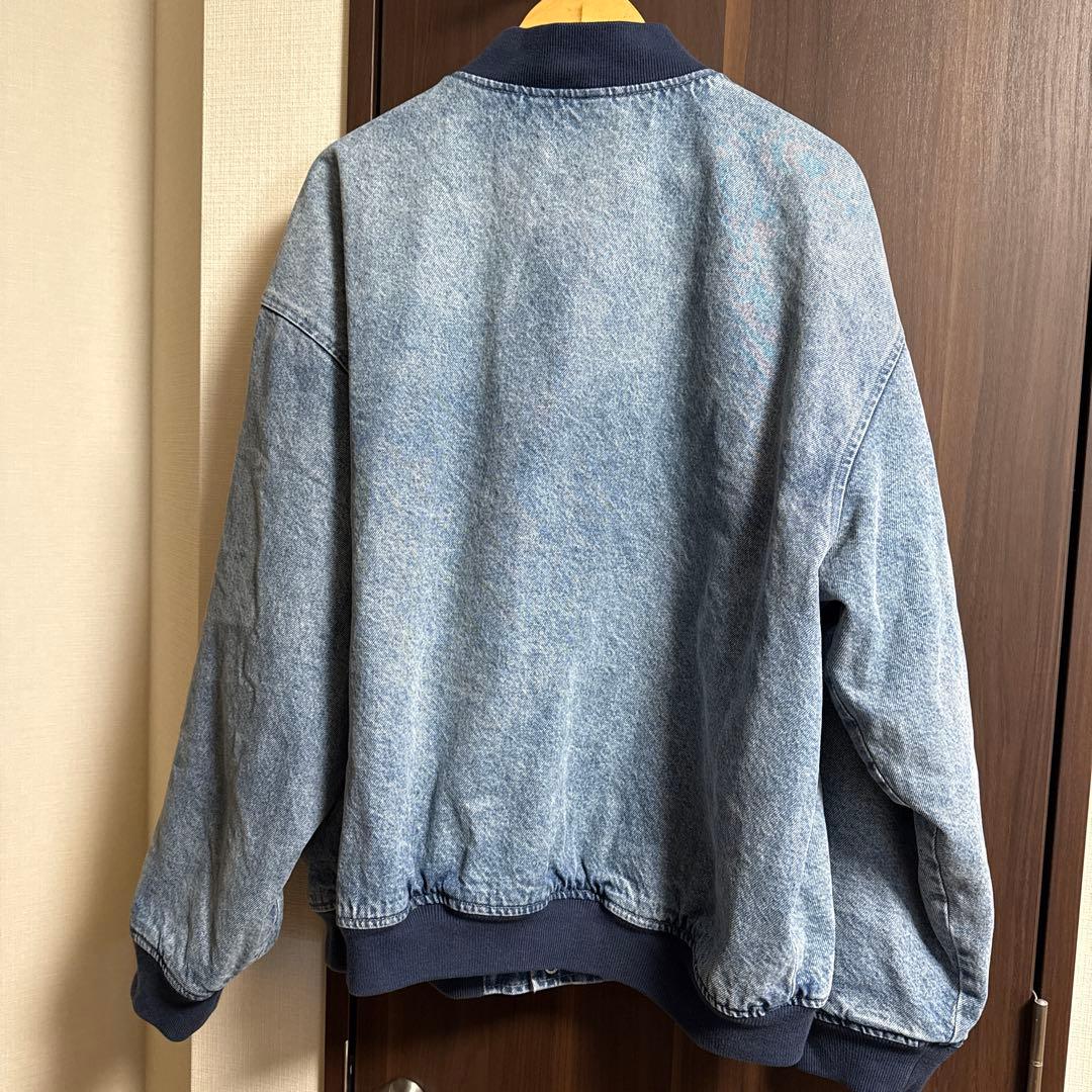 古着美品)XXL Supreme denim varsity jacket