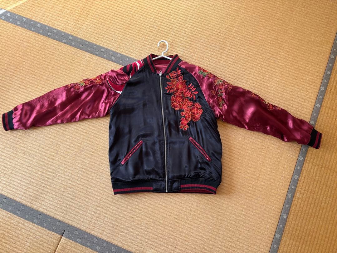 北斗の拳ラオウ花柄刺繍 スカジャン