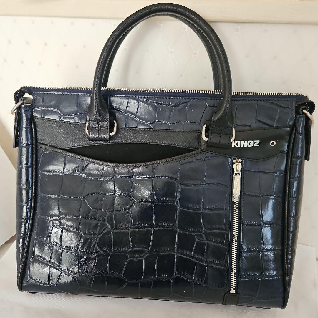 Samantha kingz 紺×黒クロコダイルトートバッグ