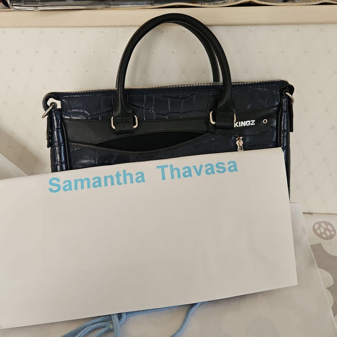 Samantha kingz 紺×黒クロコダイルトートバッグ