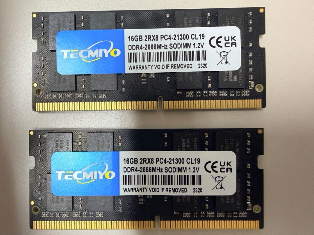 TECMIYO 16GB DDR4-2666MHz メモリ 2個(計32GB)