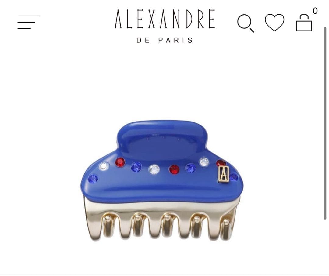 アレクサンドルドゥパリ　ヘアクリップセット（ホワイト・ブルー）