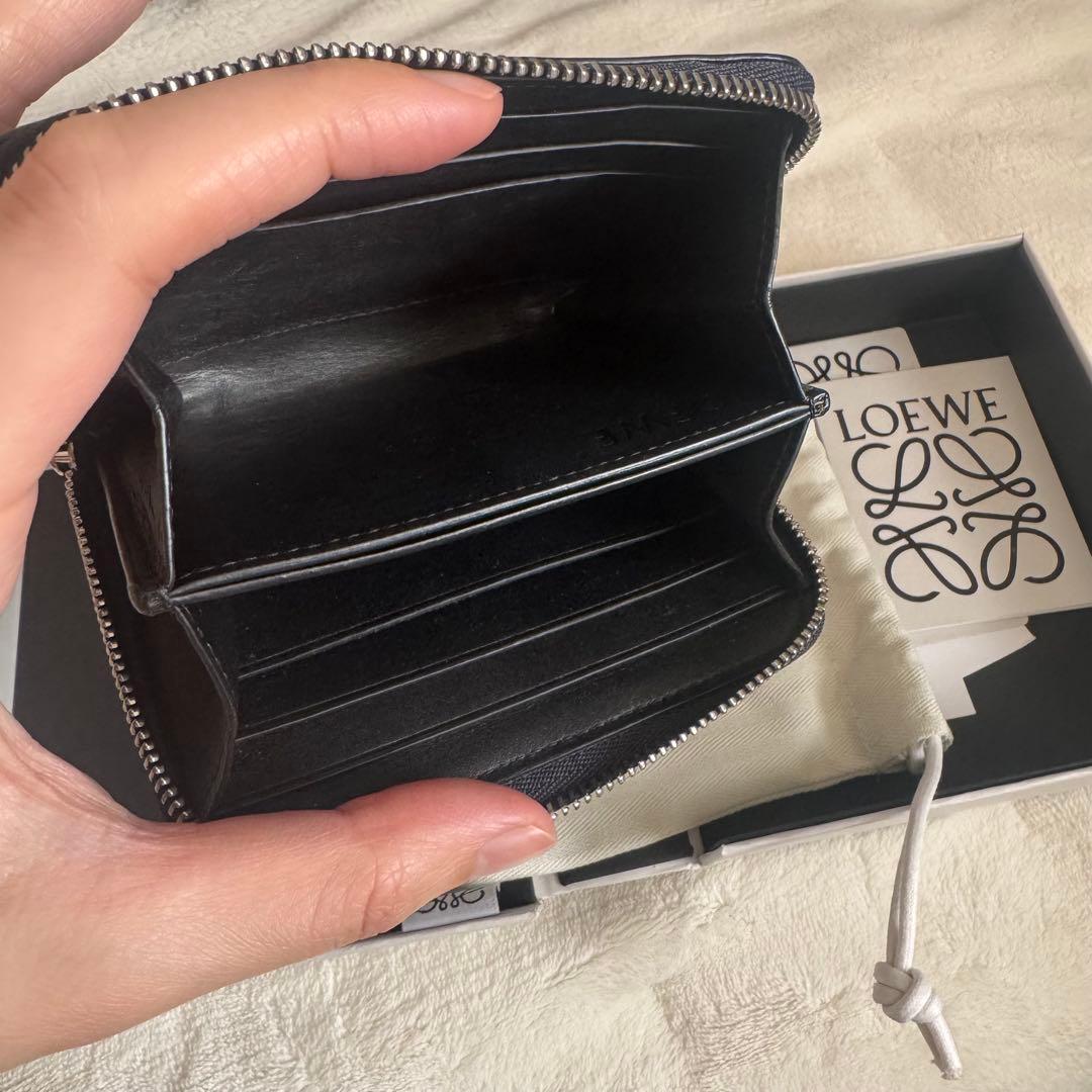 ロエベ　財布　ケース　小銭入れ　ネイビー