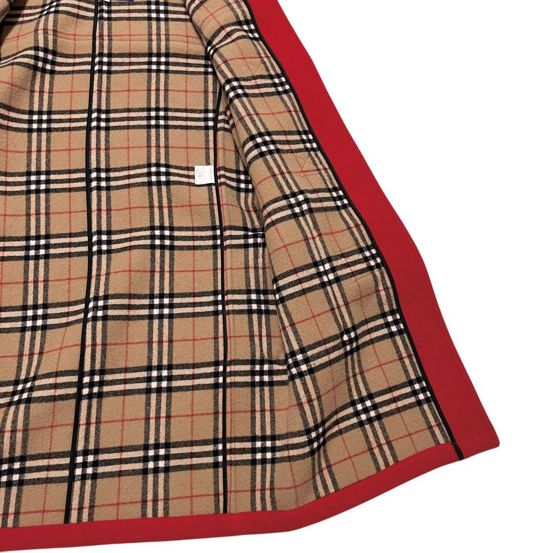 美品✨　バーバリー ブルーレーベル ノバチェック ダッフルコート 赤