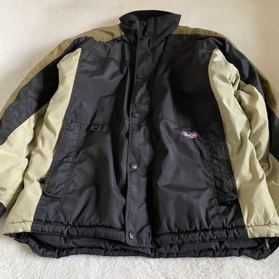 old stussy 紺タグ　中綿パデットジャケット　刺繍ロゴ　ブラック　XL