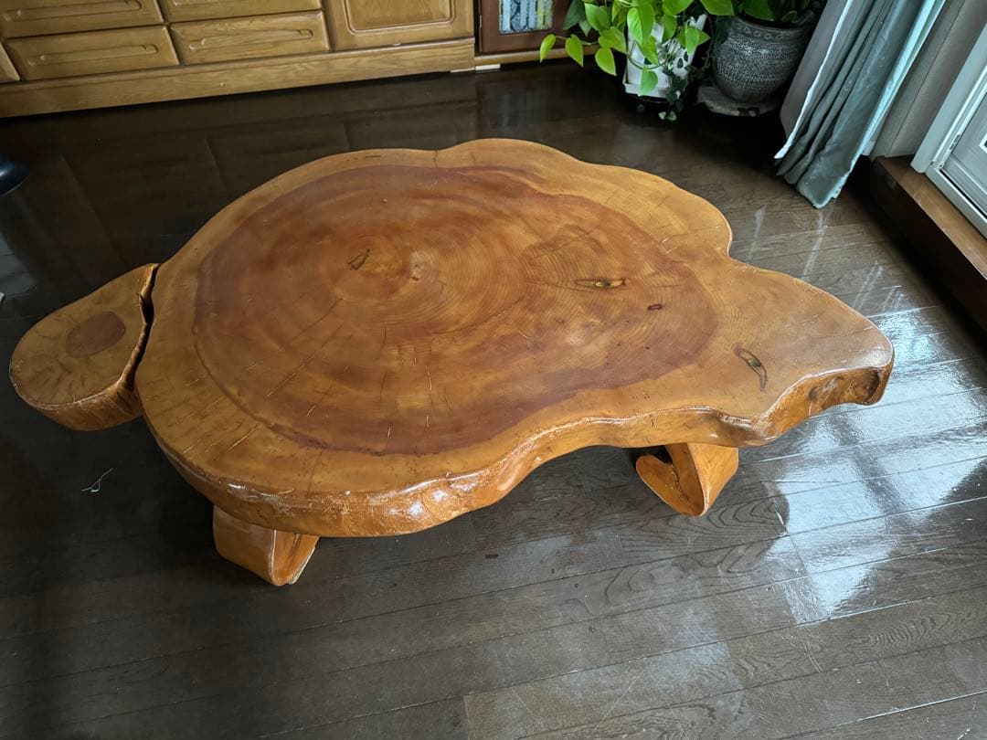 木製 亀型 テーブル 一枚板　お値下げしました