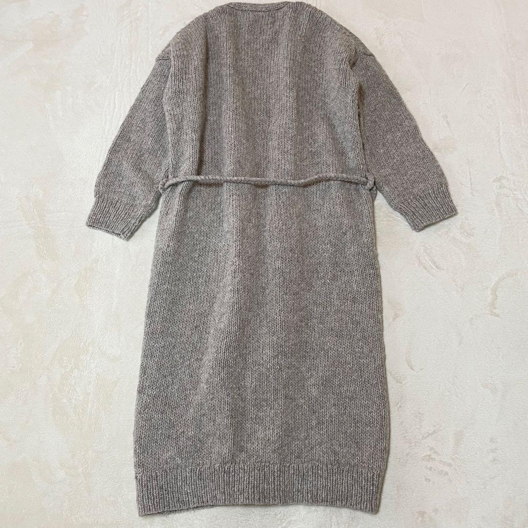 かぐれ　ロングカーディガン　ニットコート　ガウン　ウール　ペルー