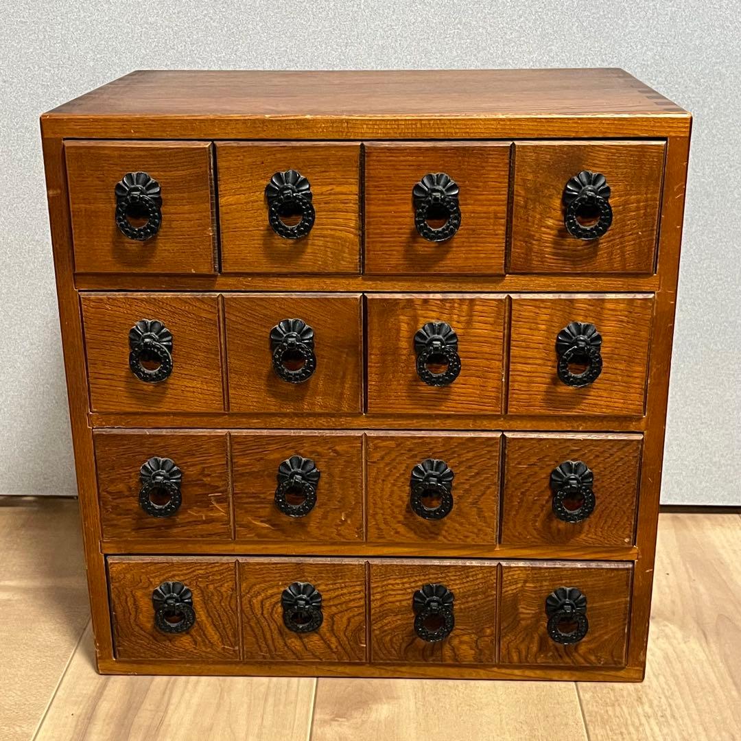 薬棚　薬箪笥　木製　引き出し　アンティーク　レトロ