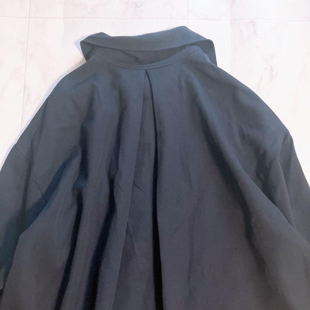 CABaN キャバン　ウールツイル　ハイネックロングシャツ　S ダークネイビー