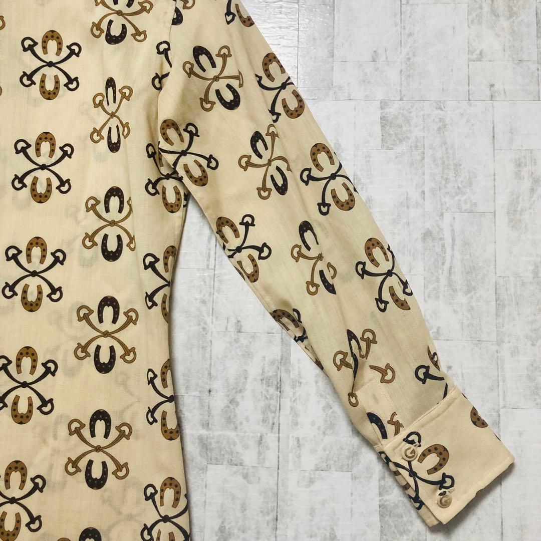 【希少デザイン】GUCCI グッチ GG柄 長袖シャツ 総柄