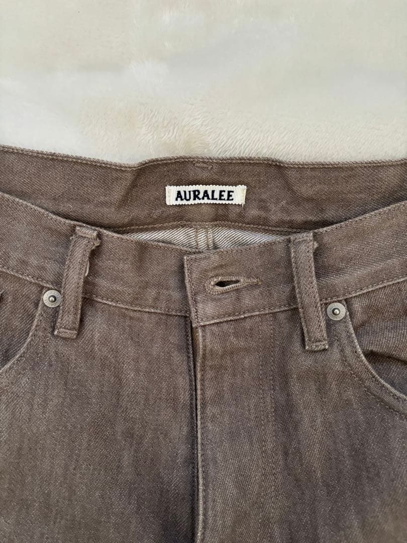 パンツ AURALEE Hard Twist Brown Denim 5P Pants