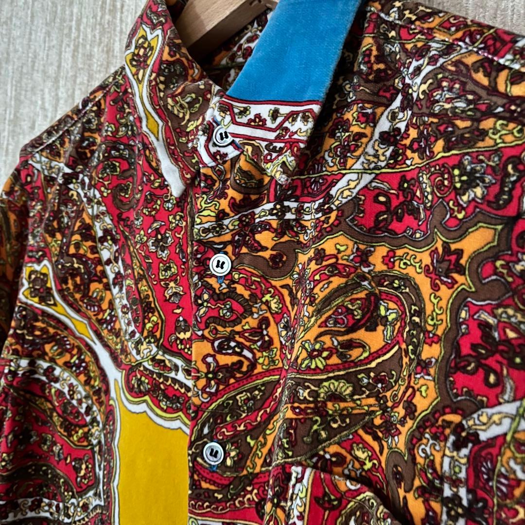 コムデギャルソン ベルベット ベロア ペイズリー シャツ