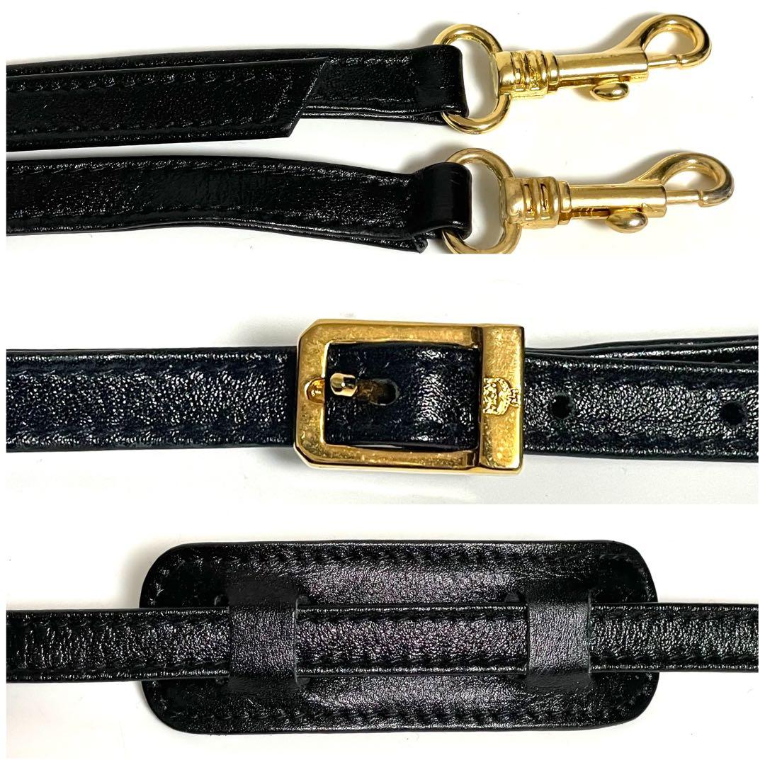 ✨極美品✨MCM エムシーエム PVC×レザー ミニボストンバッグ 斜め掛け 黒