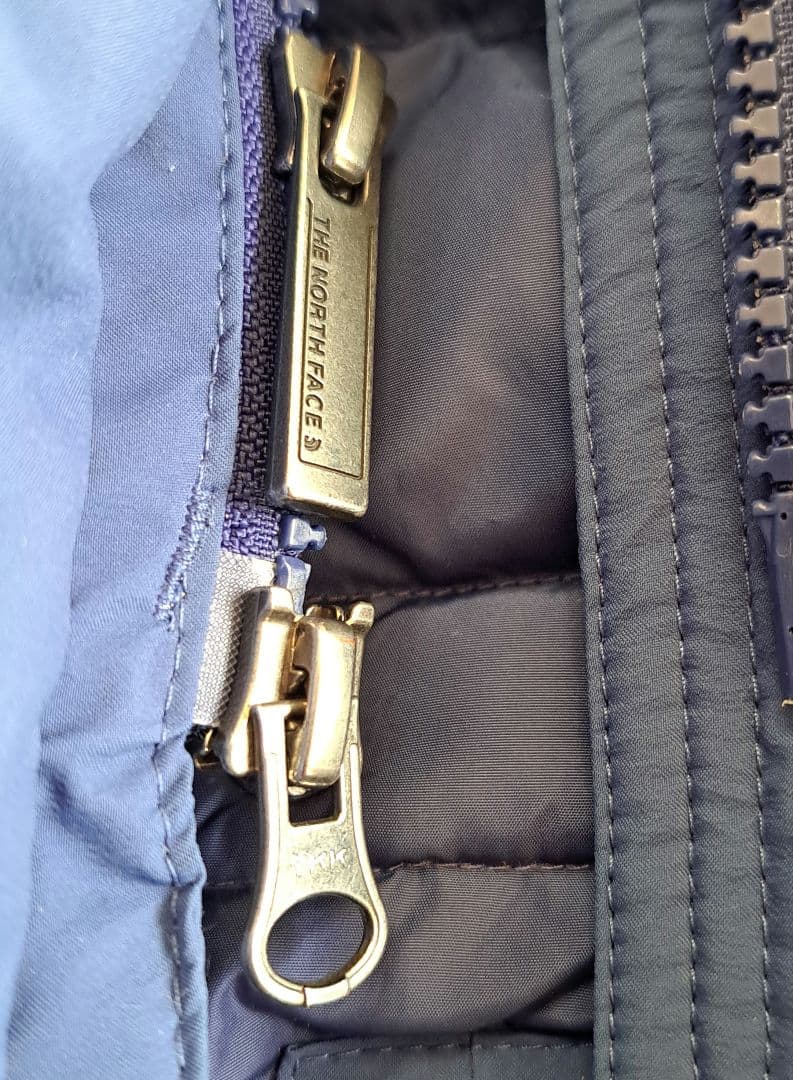 THE NORTH FACE 青レディースダウンジャケットフード付きL寸(90)