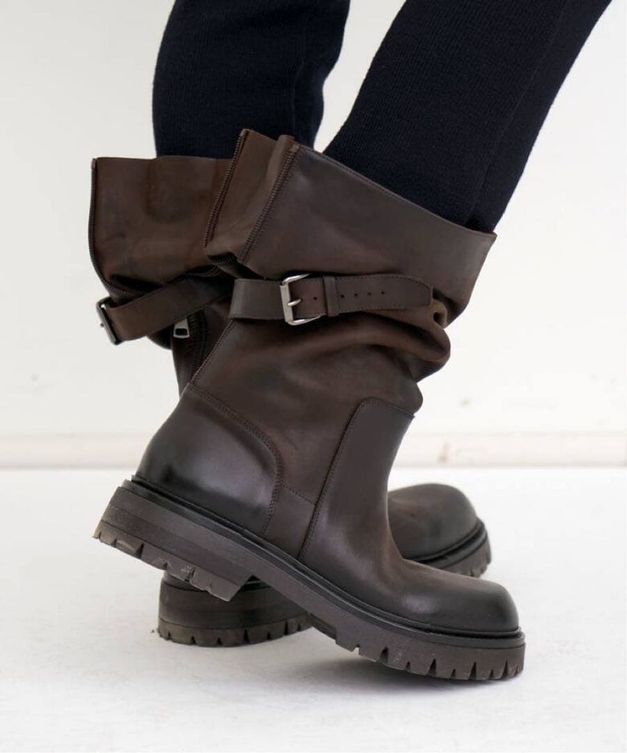 【ELENA IACH】BELDED LONG BOOT 36 アパルトモン