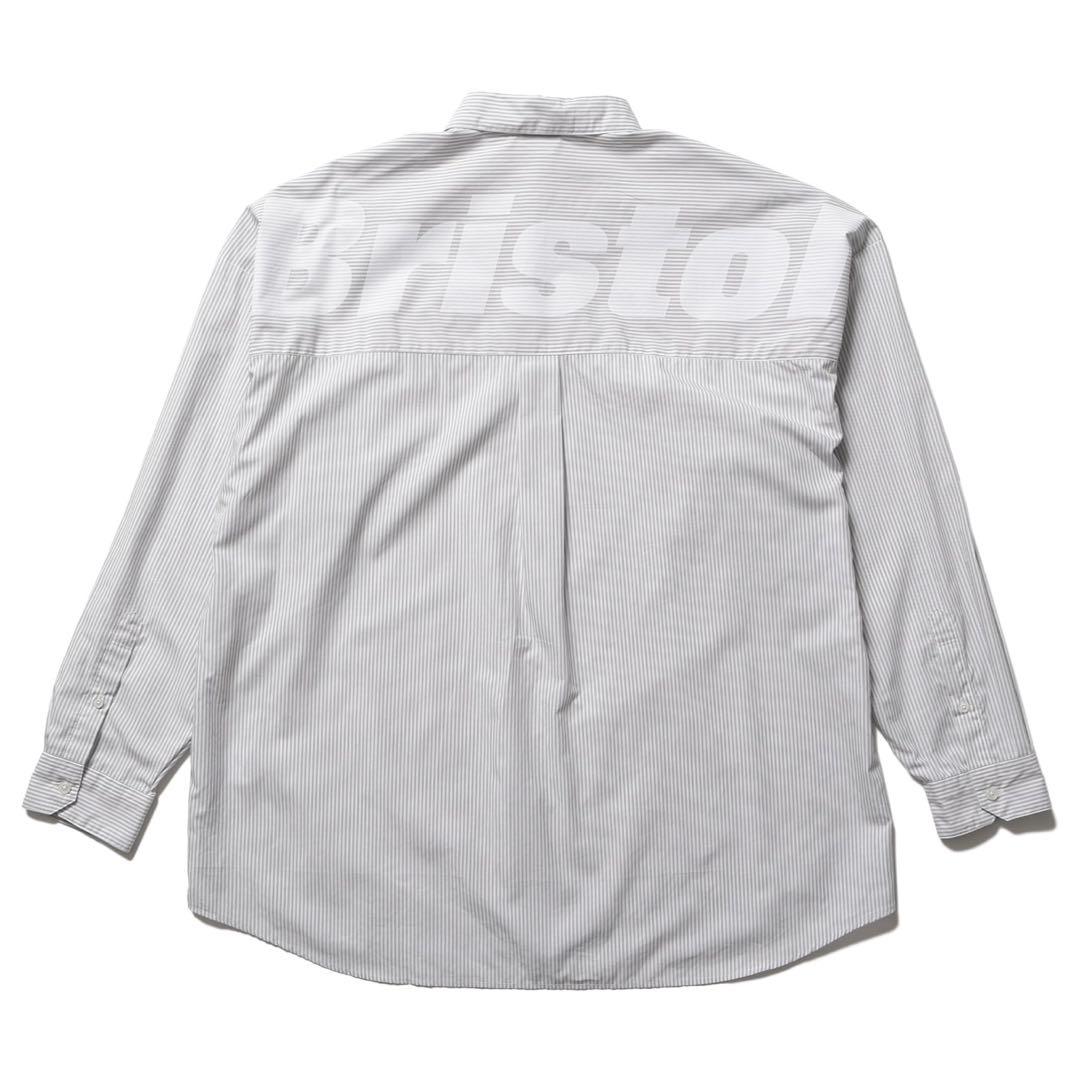 美品 FCRB 25SS ビッグ ロゴ プリント ストライプ バギー シャツ L