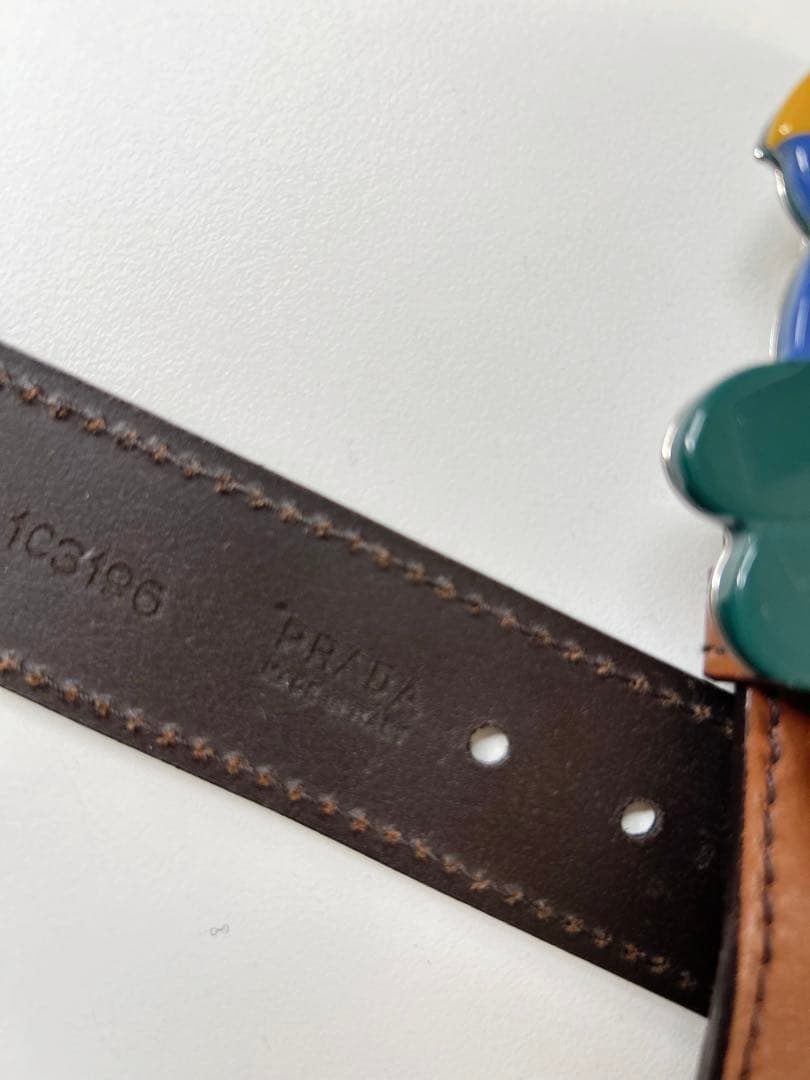 PRADAプラダベルト　オウムバックル