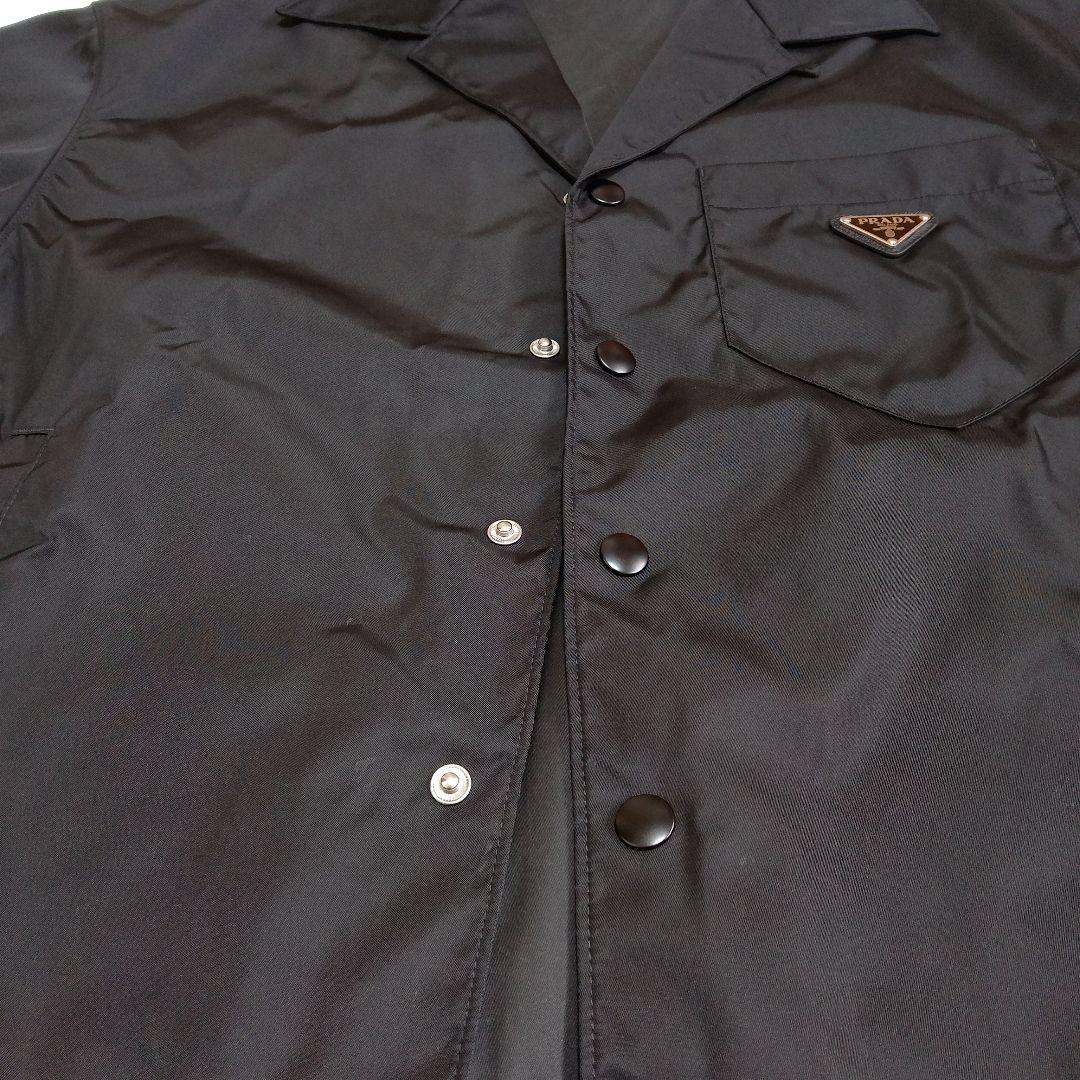 PRADA プラダ 22ss ナイロン 半袖シャツ 三角ロゴ ブラック S
