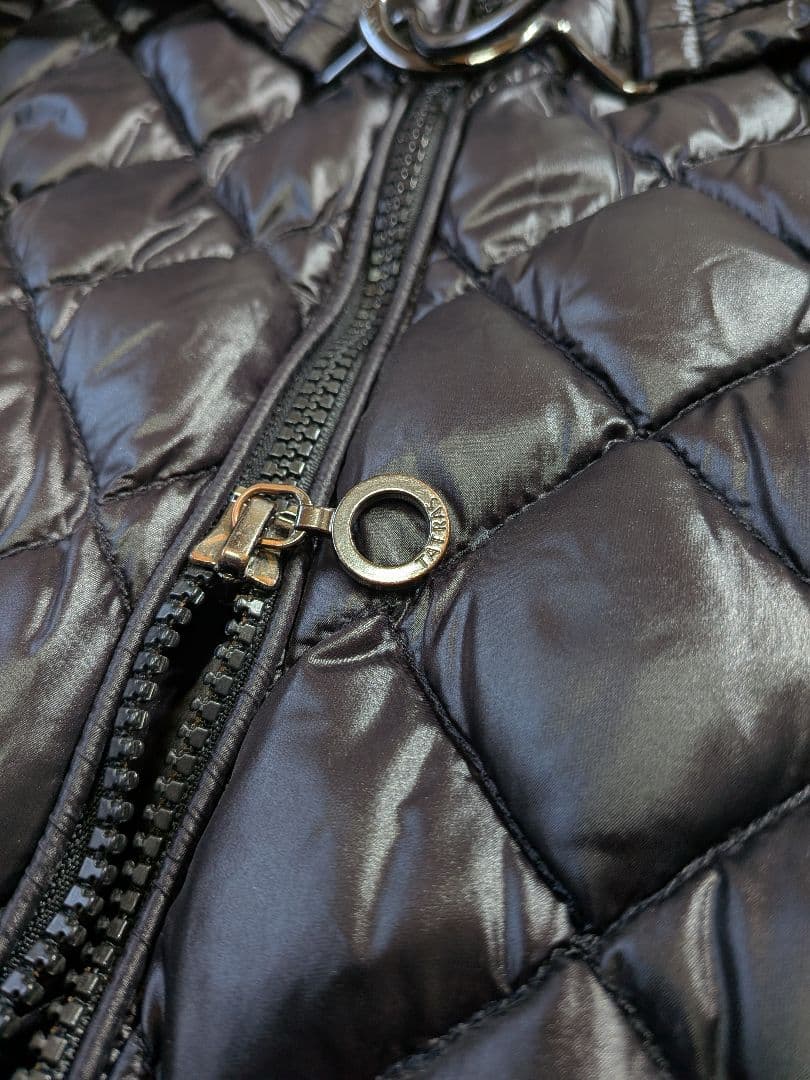 未使用級タトラス パルマ ダウンコート ロング丈 キルティング ベルト 黒 XL