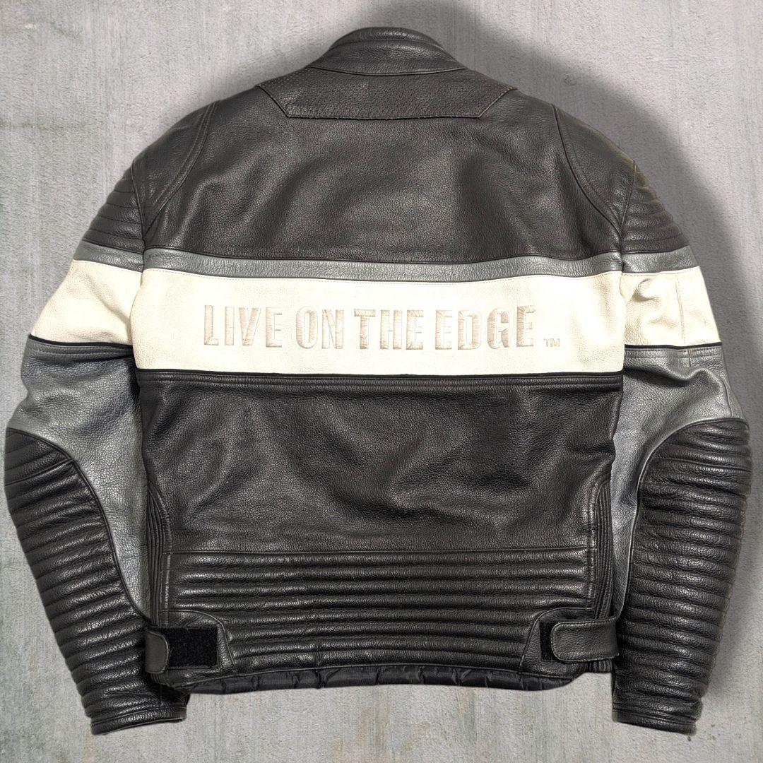 90s アレンネス ヴィンテージ レーシング レザージャケット 本革 Ｍ バイク