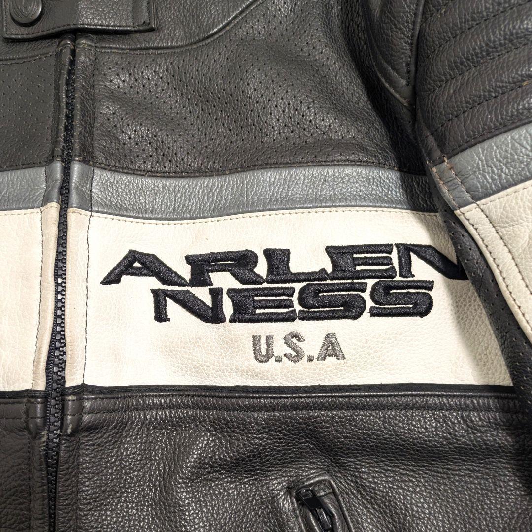 90s アレンネス ヴィンテージ レーシング レザージャケット 本革 Ｍ バイク