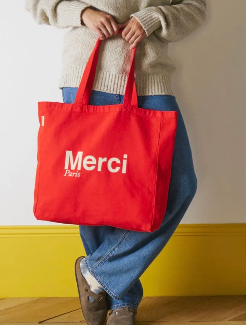 新品Merci Paris トートバッグ オレンジ