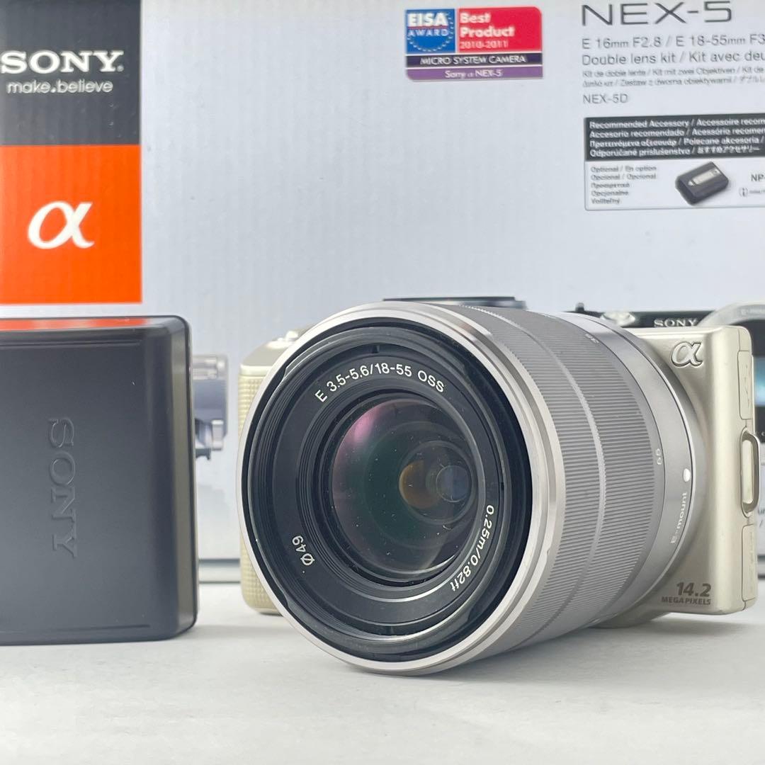 【美品・返品保証】Sony NEX-5Dゴールド レンズキット